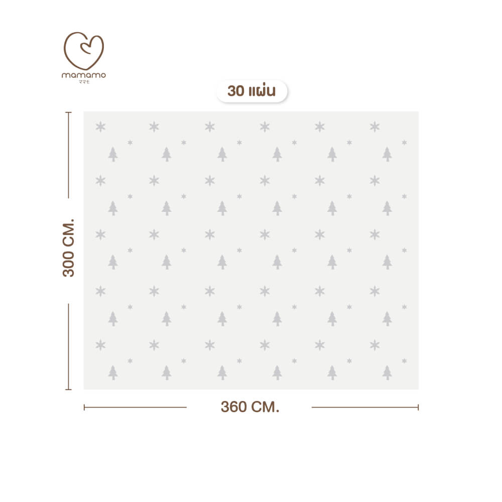 แผ่นรองคลาน จิ๊กซอว์ MAMAMO ชุด CHRISTMAS COLLECTION ลาย WHITE CHRISTMAS เซต 30 แผ่น เกรดพรีเมี่ยม หนา 1.4 CM. พร้อมขอบปิด พร้อมส่ง_0